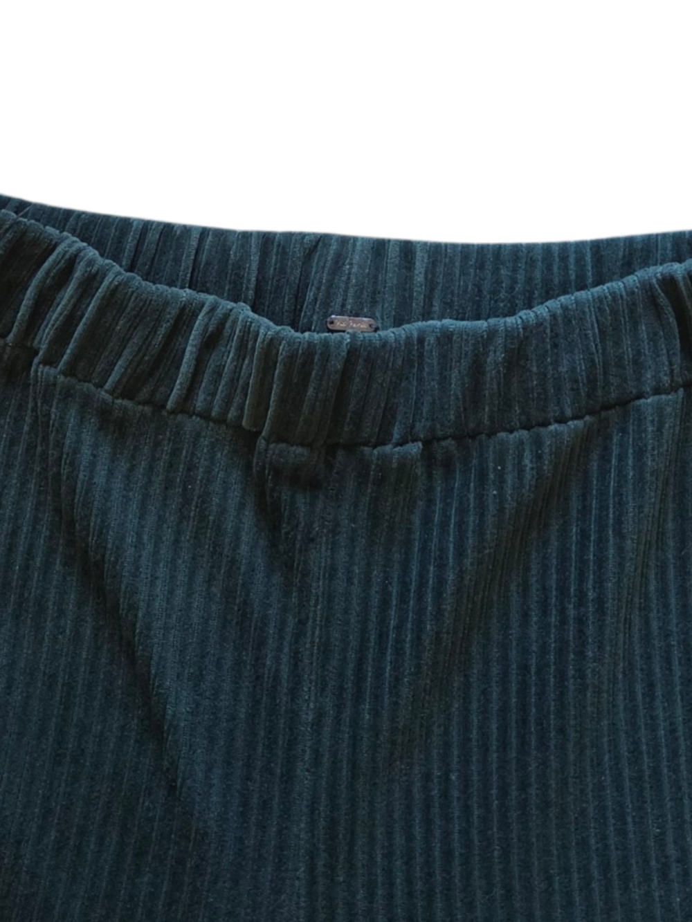 Free People Forest Green Ribbed Corduroy Wide Leg Pants - Picture 4 of 7